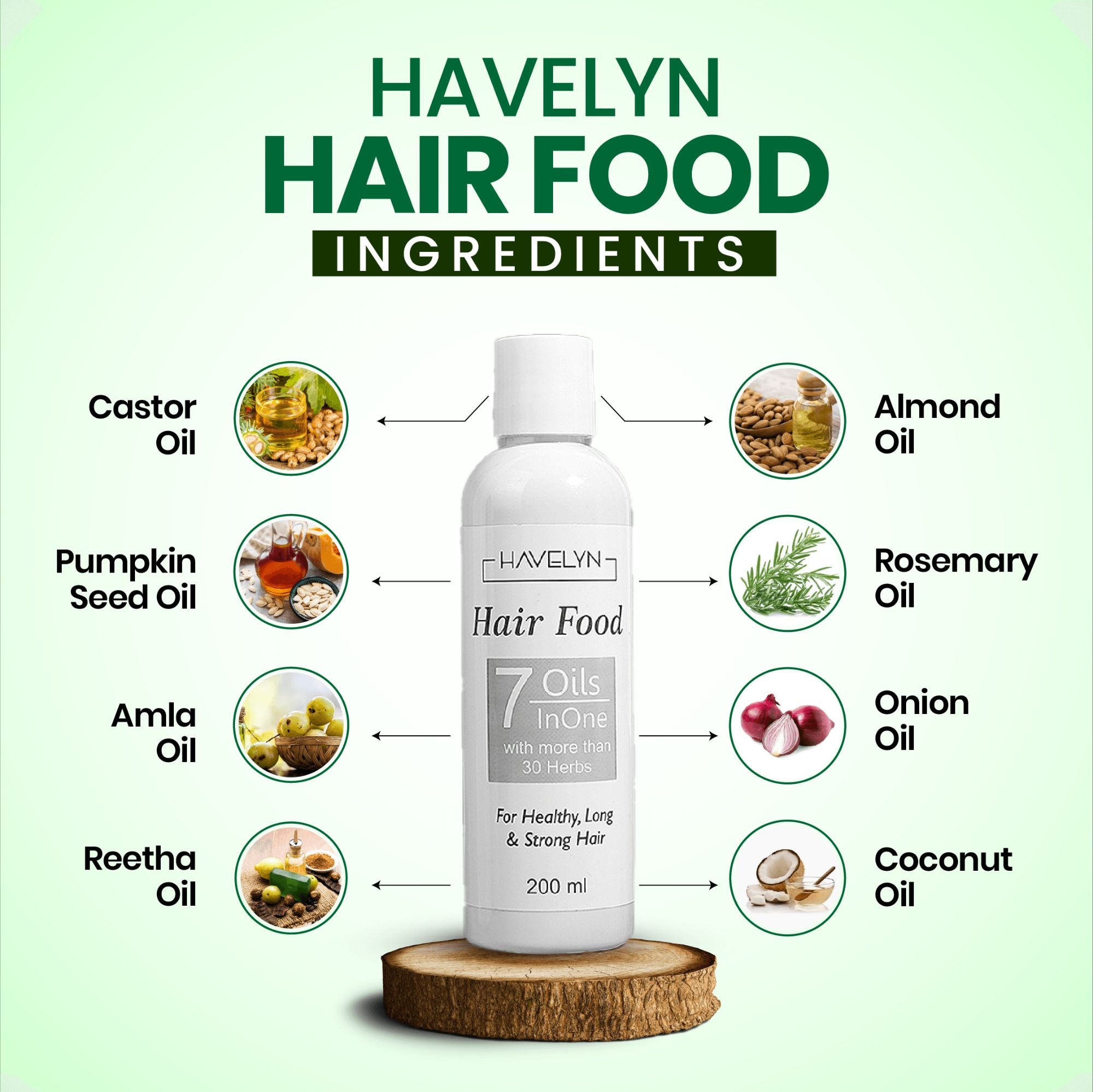 Havelyne 7-in-1 Hair Food – Herbal Hair Growth & Anti-Hair-Fall Oil (200ml)